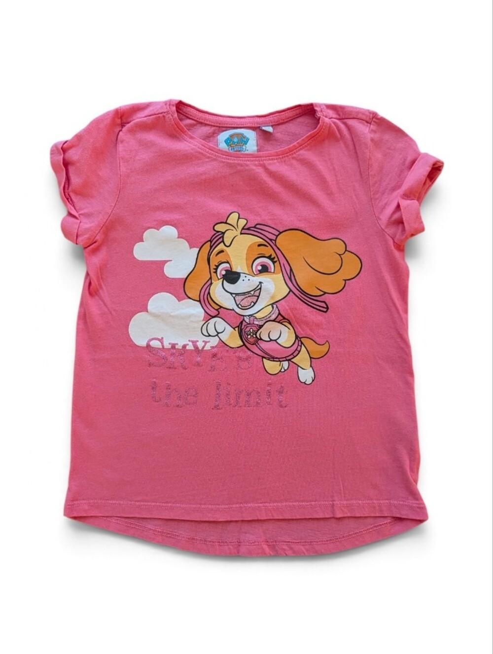 Nickelodeon Girls Pink Skye Paw Patrol Short Sleeve Tee Shirt Cotton Size 5-6
